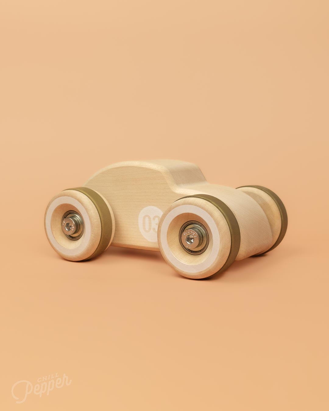 Chunkies No. 03 – Wooden Toy Car "The Bug" (Natural)